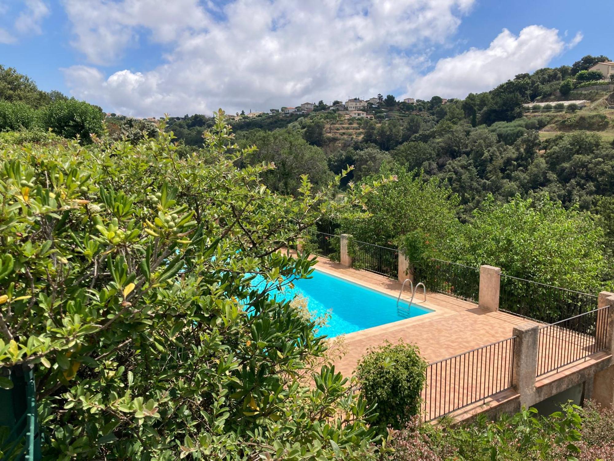 T2 Traversant Avec Une Grande Terrasse Et Piscine Cagnes-sur-Mer Luaran gambar